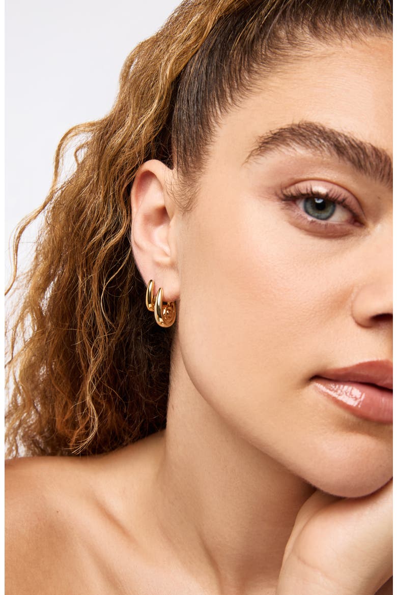 Gold Statement Earrings - Ariel Hoops, Alternate, color, Gold