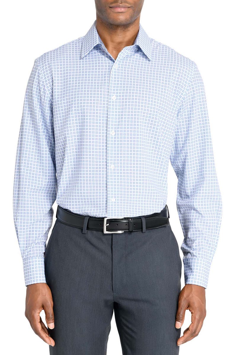 W.R.K Regular Fit Square Print Performance Dress Shirt, Main, color,