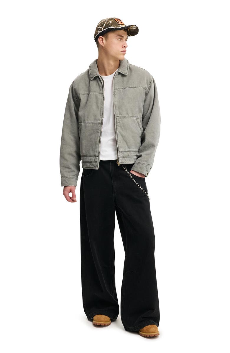 Cotton On Men's Cropped Worker Jacket, Alternate, color, Washed Grey