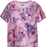 Desigual Floral Embellished Lace Inset Cotton T-Shirt