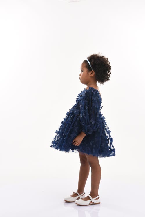 Tulleen Bell Mariposa Dress In Navy