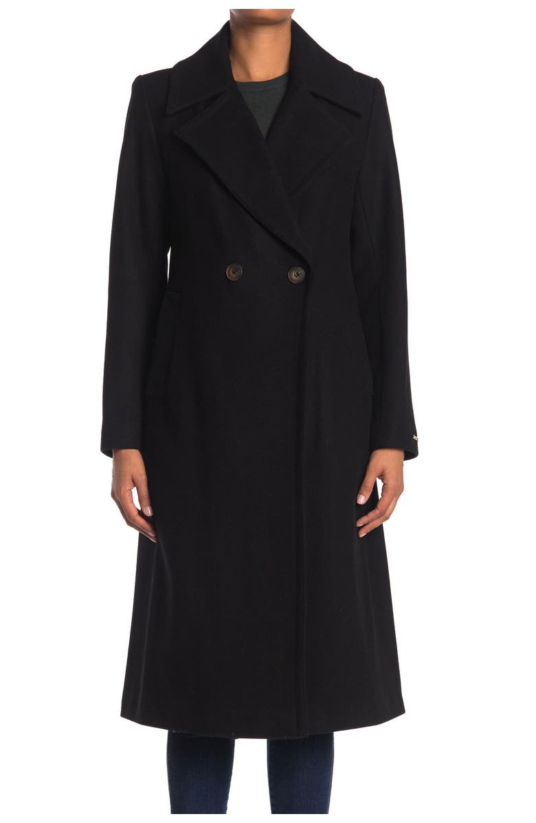 Nine West Double Breasted Long Wool Coat, Alternate, color,