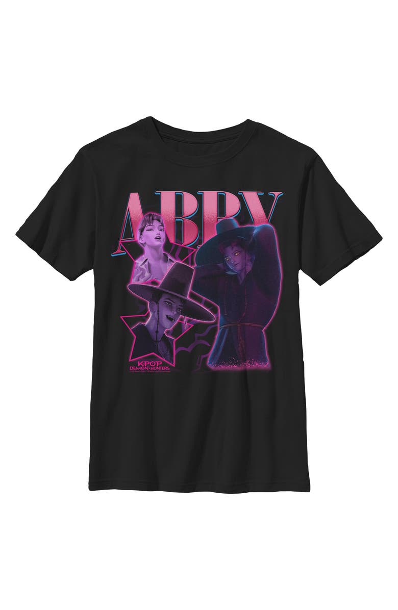 KPop Demon Hunters Boy's KPop Demon Hunters Abby Saja Collage  Graphic T-Shirt, Main, color, Black