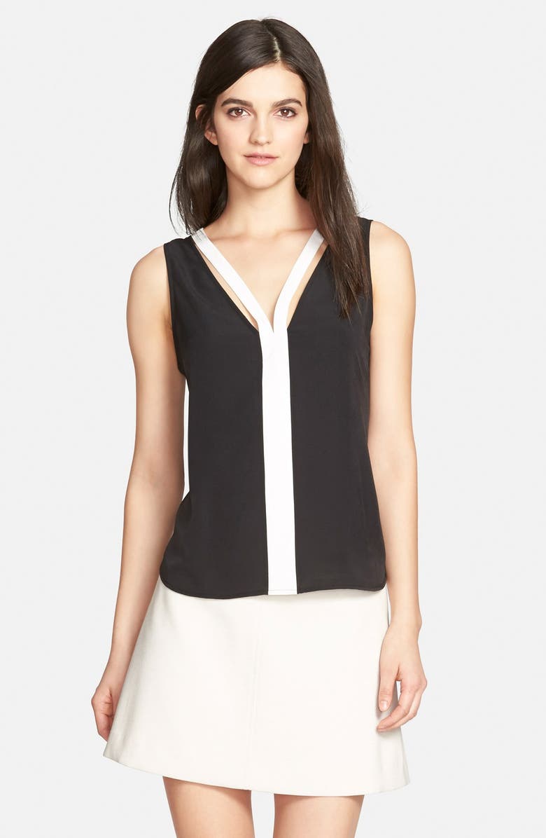Trouvé 'Double V' Crepe Tank, Main, color, 