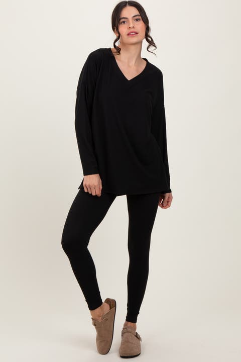 Brushed Knit Oversized Top and Legging Set