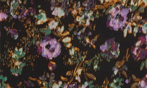Cece Floral Split Neck Top In Black