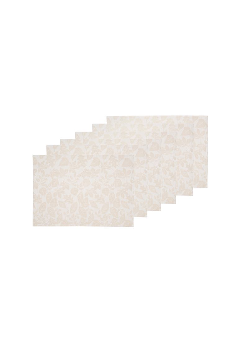 Warm Harvest Leaves Placemats Set of 6, 14" x 20", Main, color, Beige