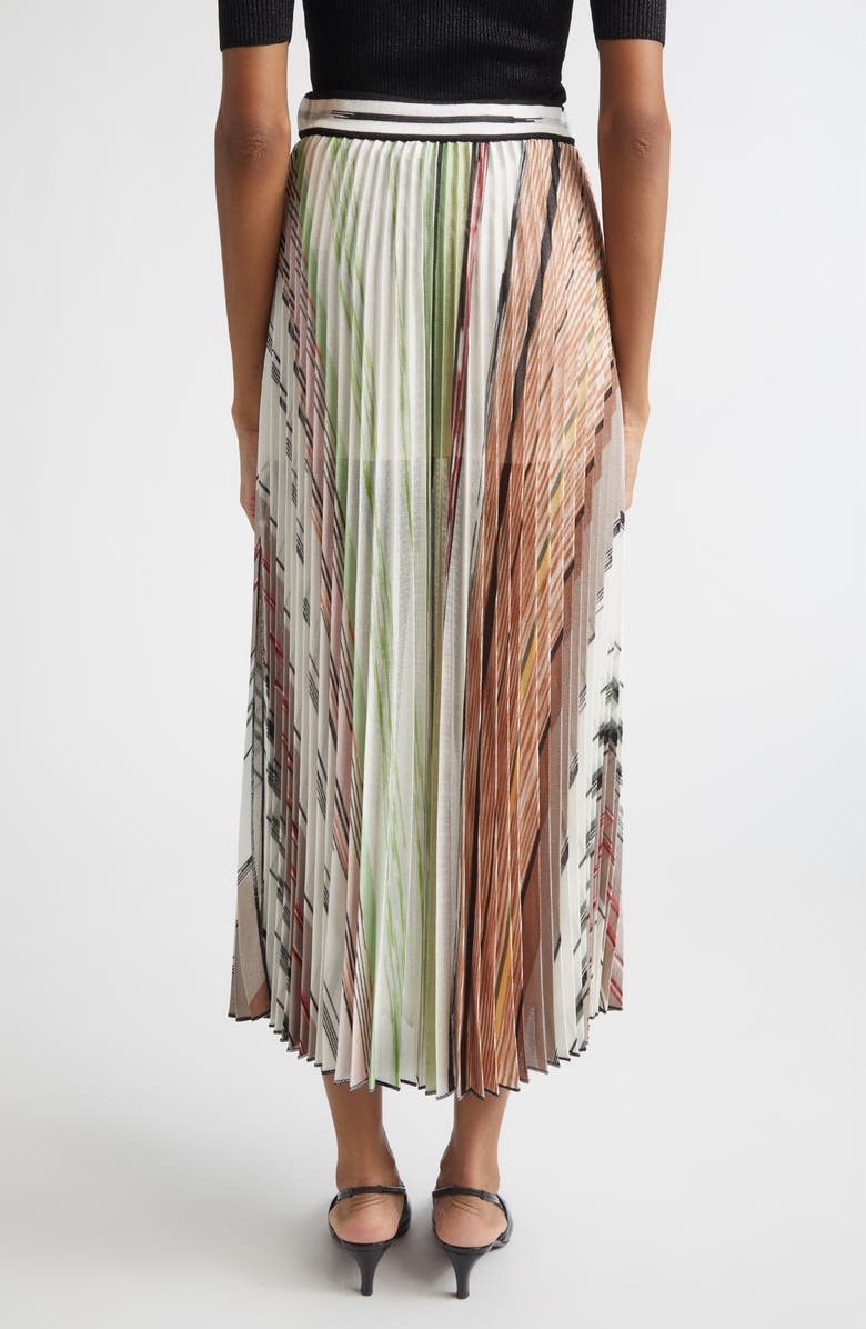 Missoni Flame Space Dye Stripe Pleated Midi Skirt, Alternate, color, Green Brown Tones