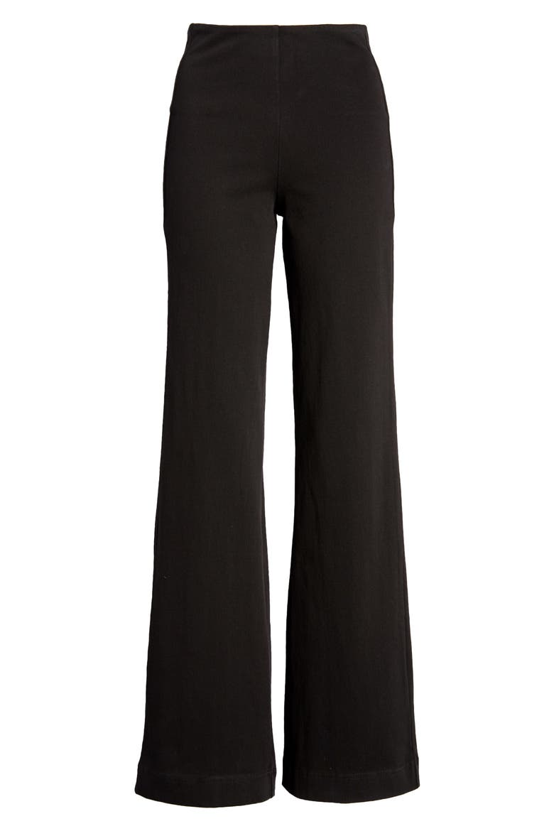 'Lyssentials Wide Leg Denim Trousers, Alternate, color, BLACK