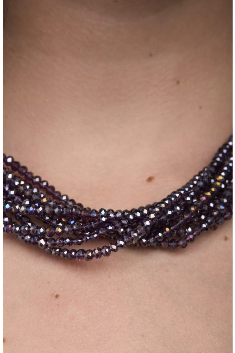 Multi Strand Bead Necklace, Alternate, color, PURPLE