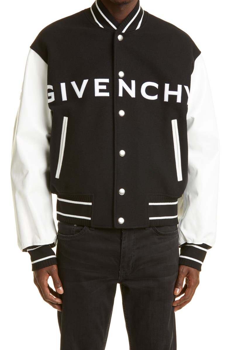 Givenchy Wool Blend Varsity Jacket, Main, color, 