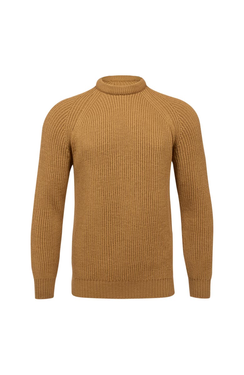 Celtic & Co. British Ribbed Fishermans Sweater, Alternate, color, Autumn Brown