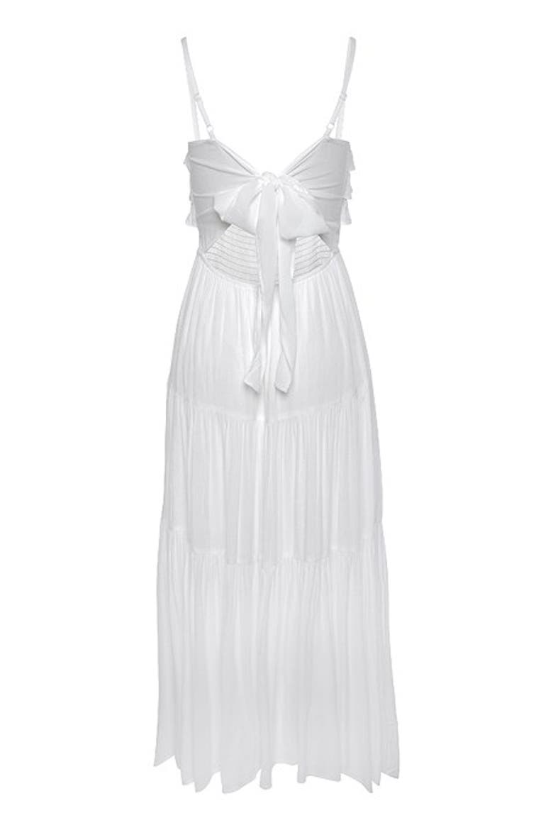 Women's Ruffle Tie Back Maxi Dress, Alternate, color, White