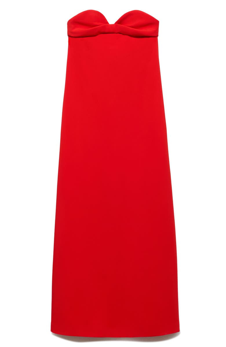 MANGO Strapless Sweetheart Maxi Dress, Main, color, Red