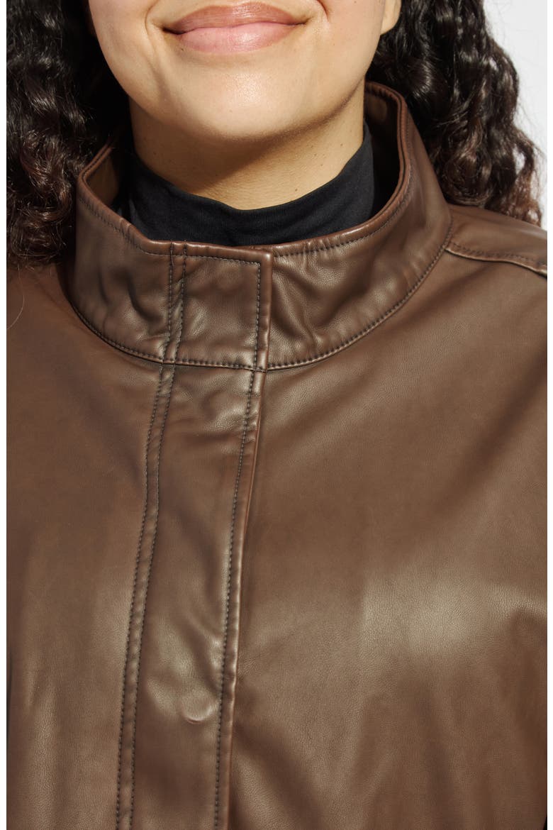 Mina Oversized Faux Leather Jacket, Alternate, color, TRUFFLE