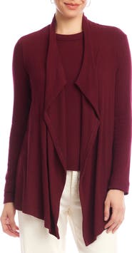 Karen Kane Rib Draped Open Front Cardigan