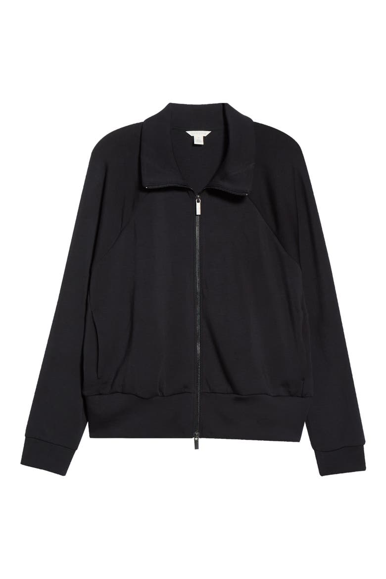 Scuba Sweatshirt Jacket, Alternate, color, BLACK
