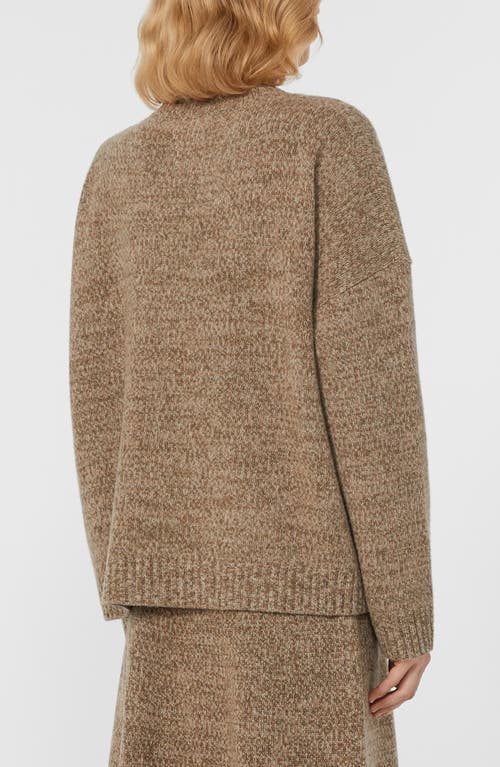 Weekend Max Mara Sibari Mélange Wool Crewneck Sweater In Brown