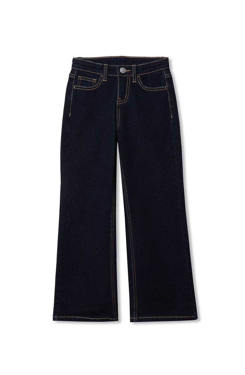 Lands' End Girls Wide Leg Denim Jeans, Main, color, Dark Midnight Blue