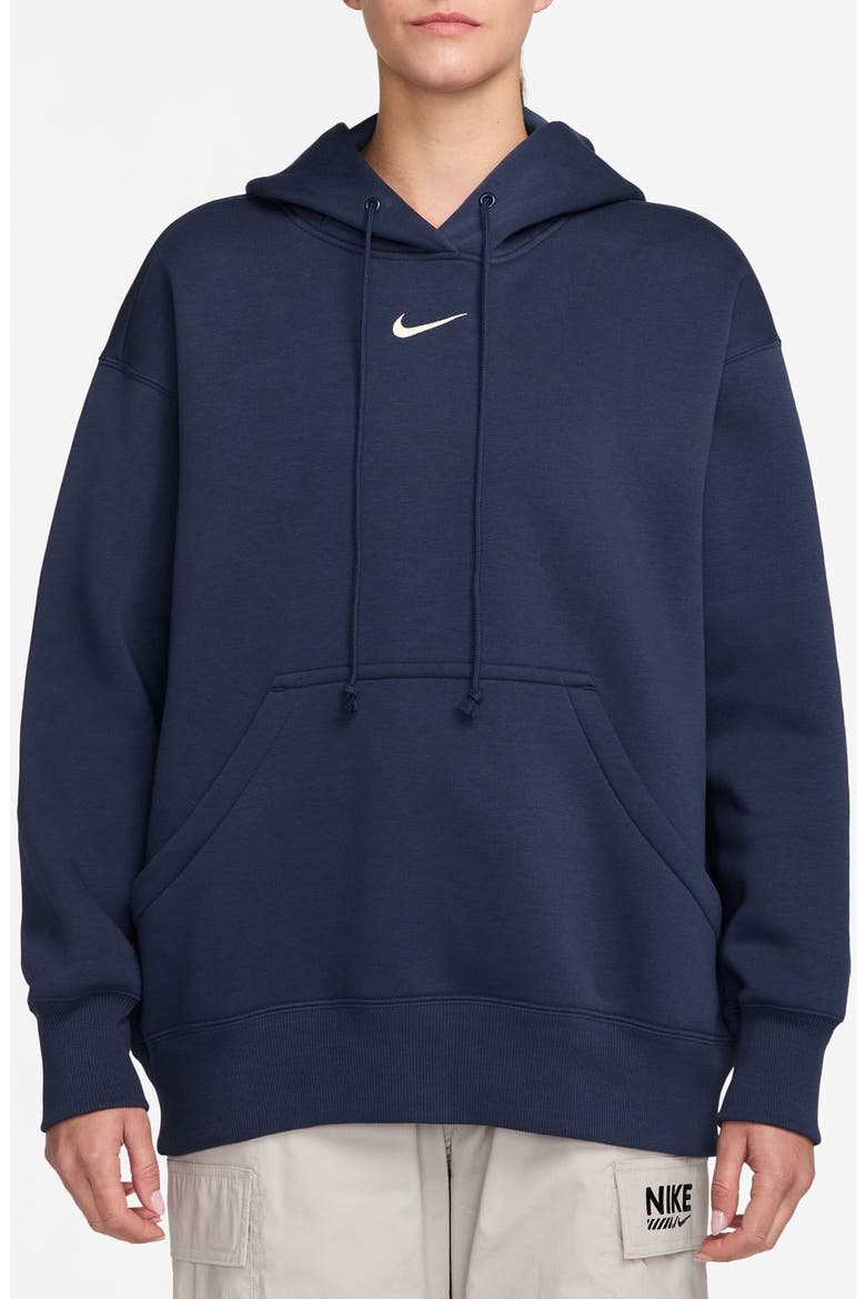 Sportswear Phoenix Fleece Oversized Pullover Hoodie, Main, color, MIDNIGHT NAVY/ SAIL