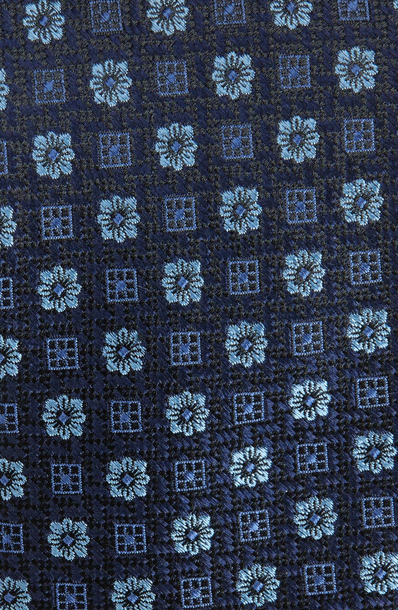 Nordstrom Montagna Neat Floral Medallion Silk Jacquard Tie, Alternate, color, Navy