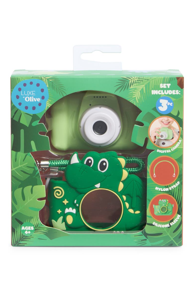 Kids' Green Dinosaur Case Digital Camera Set, Main, color, GREEN