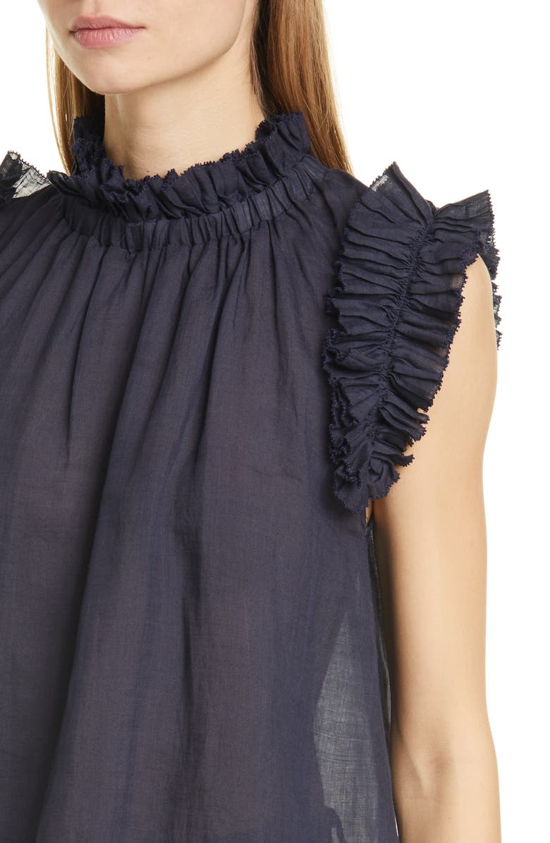Sea Lucy Ruffle Cotton Top, Alternate, color,