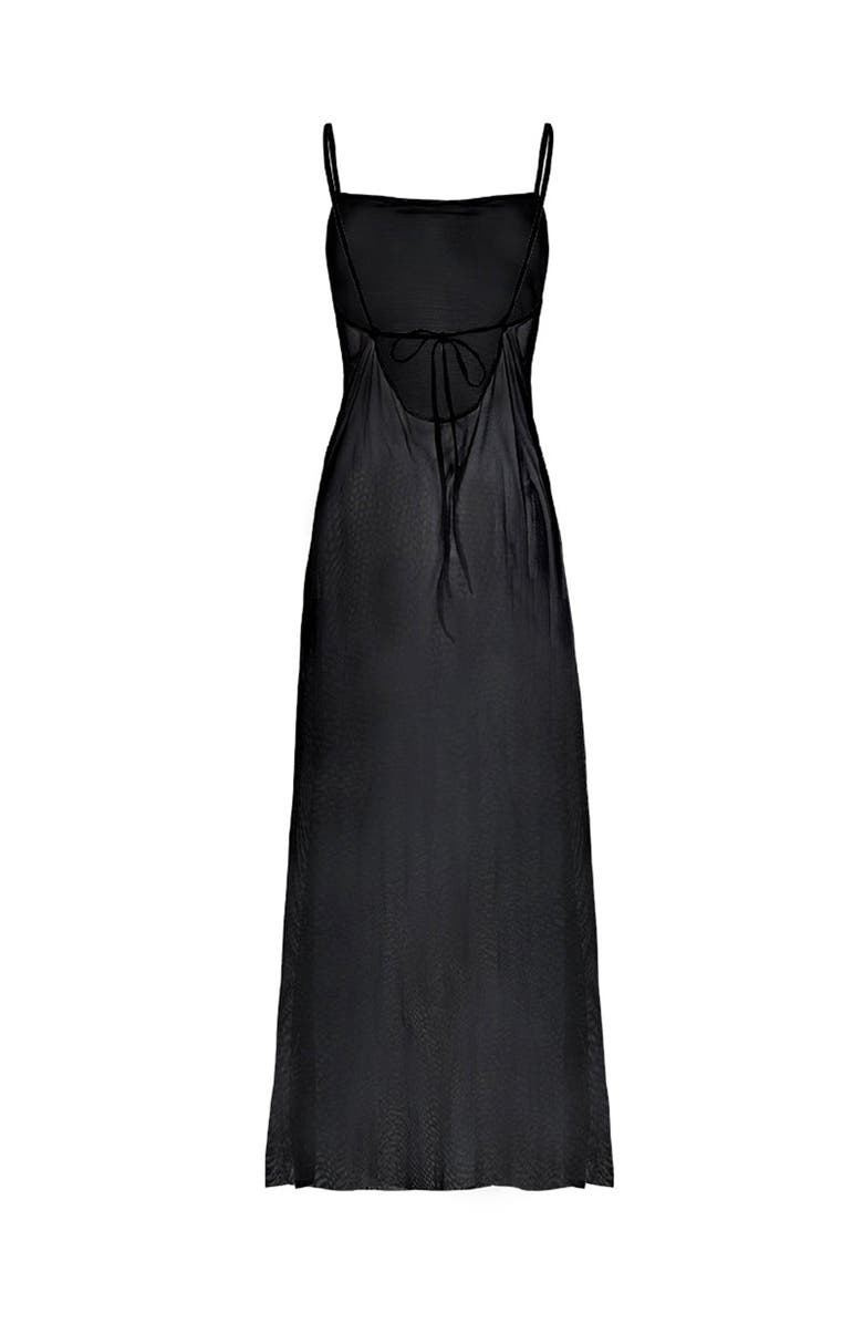 KIBYS Ancestral Lines Gio Sheer Palm Beach Dress, Alternate, color, Black