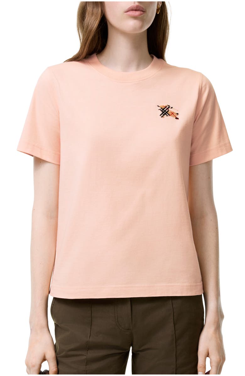 Burberry Knight Check Cotton T-shirt, Main, color, Compact Pink