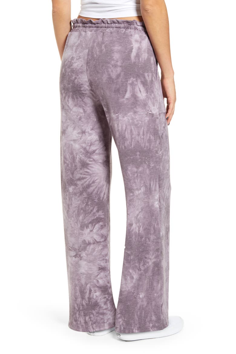 Tye Dye Wide Leg Pants, Alternate, color, PURPLE TIE DYE