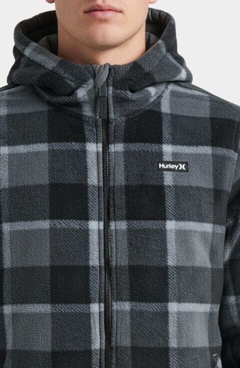 Hurley Kersta Plaid Reversible Hooded Jacket, Alternate, color, Grey