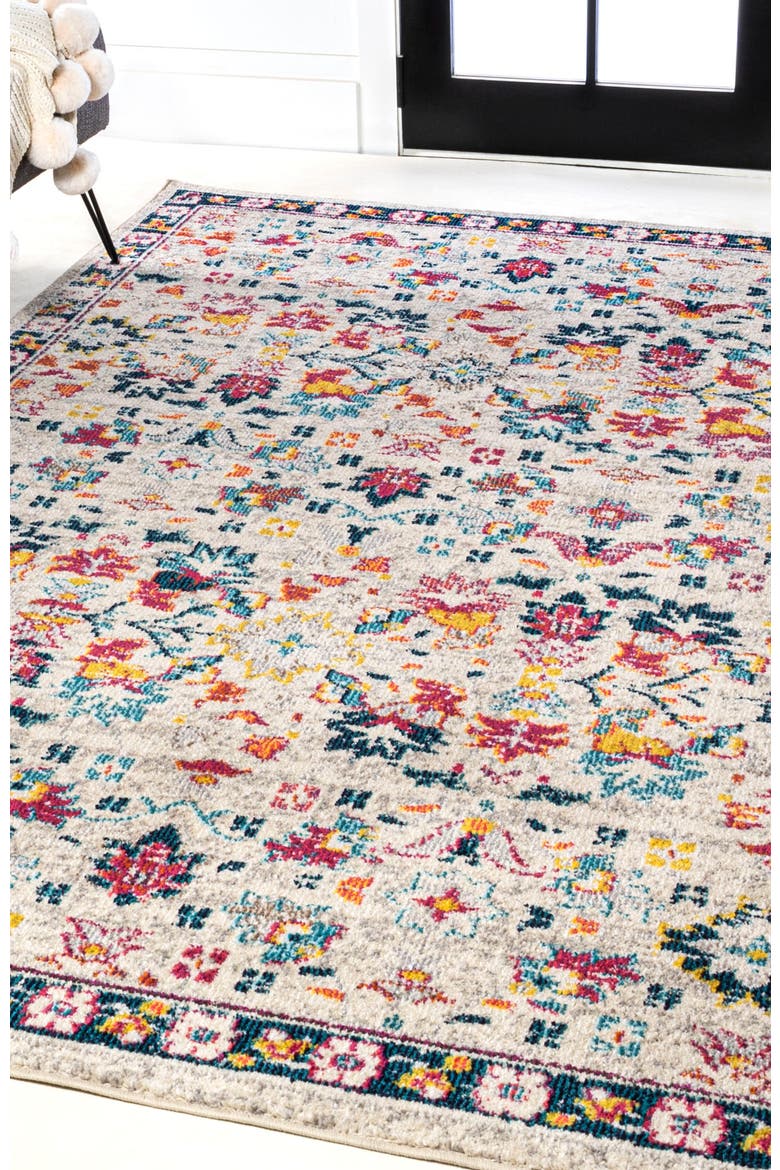 Modern Persian Boho Floral Area Rug, Alternate, color, Beige/Multi