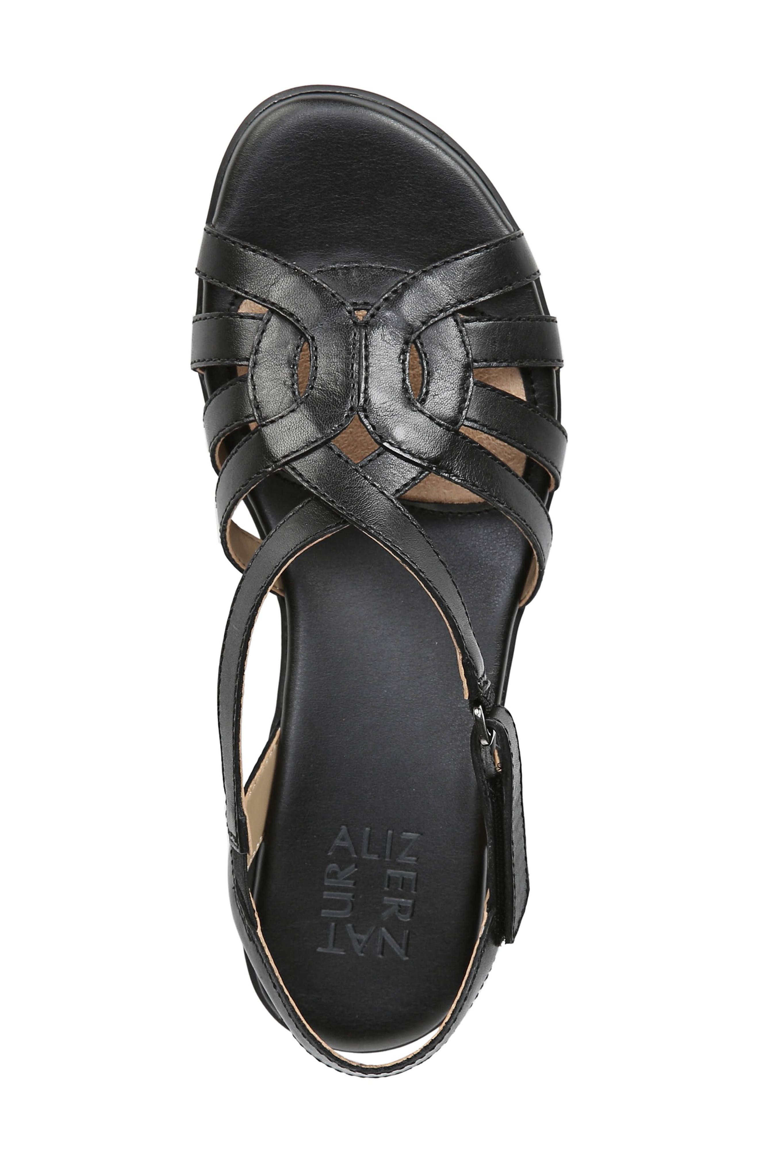 Nalani Strappy Sandal, Alternate, color, BLACK LEATHER