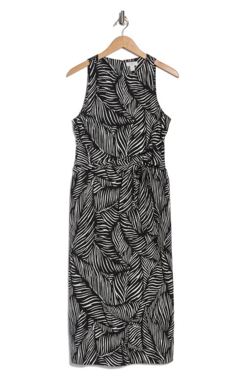 Nordstrom Rack Sleeveless Tie Waist Linen Blend Midi Dress