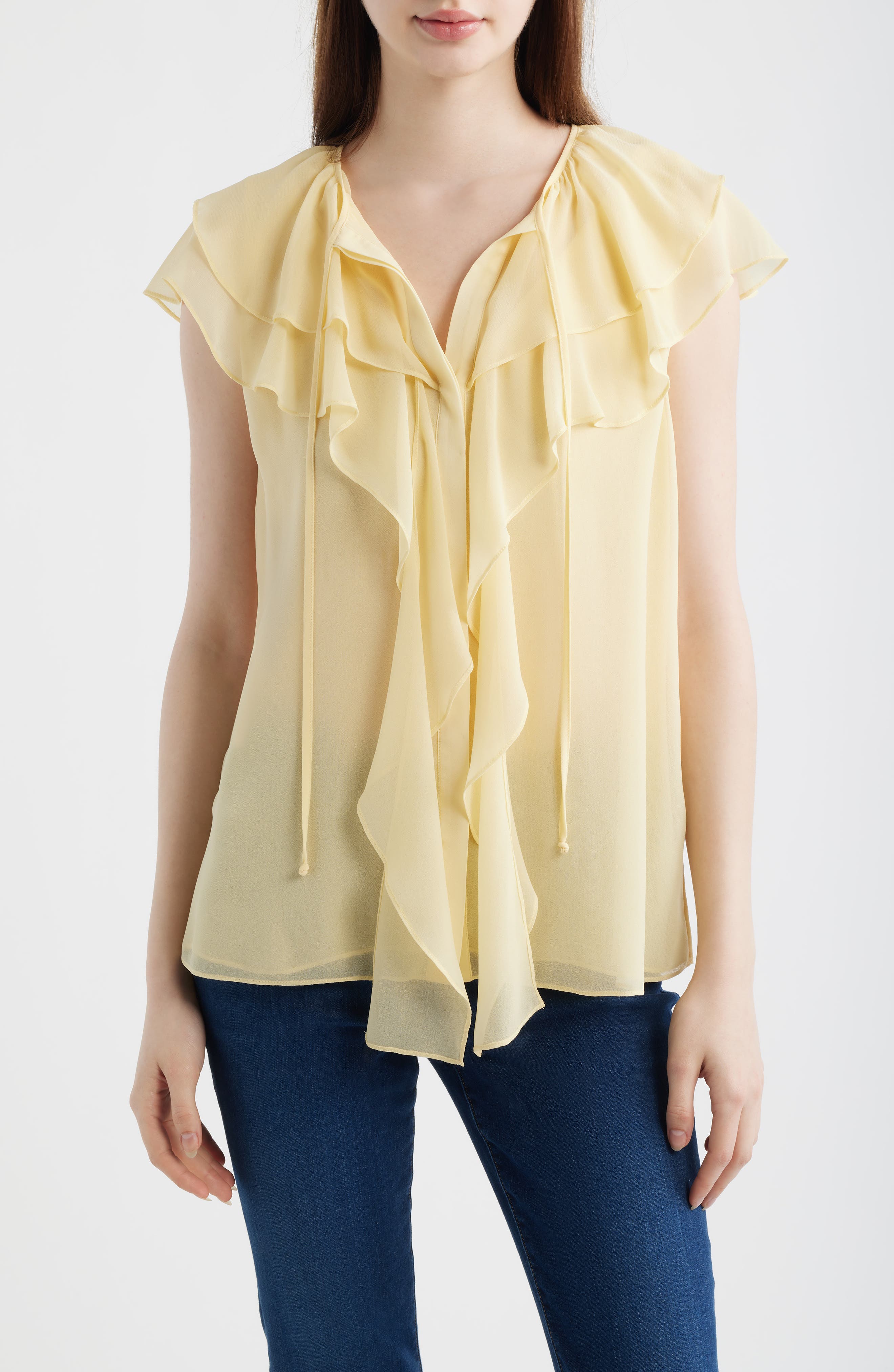 Maren Ruffle Cap Sleeve Top - image 3
