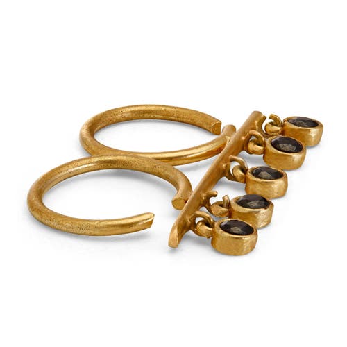 Dhwani Bhansal Kandi Double Ring In Gold Plated