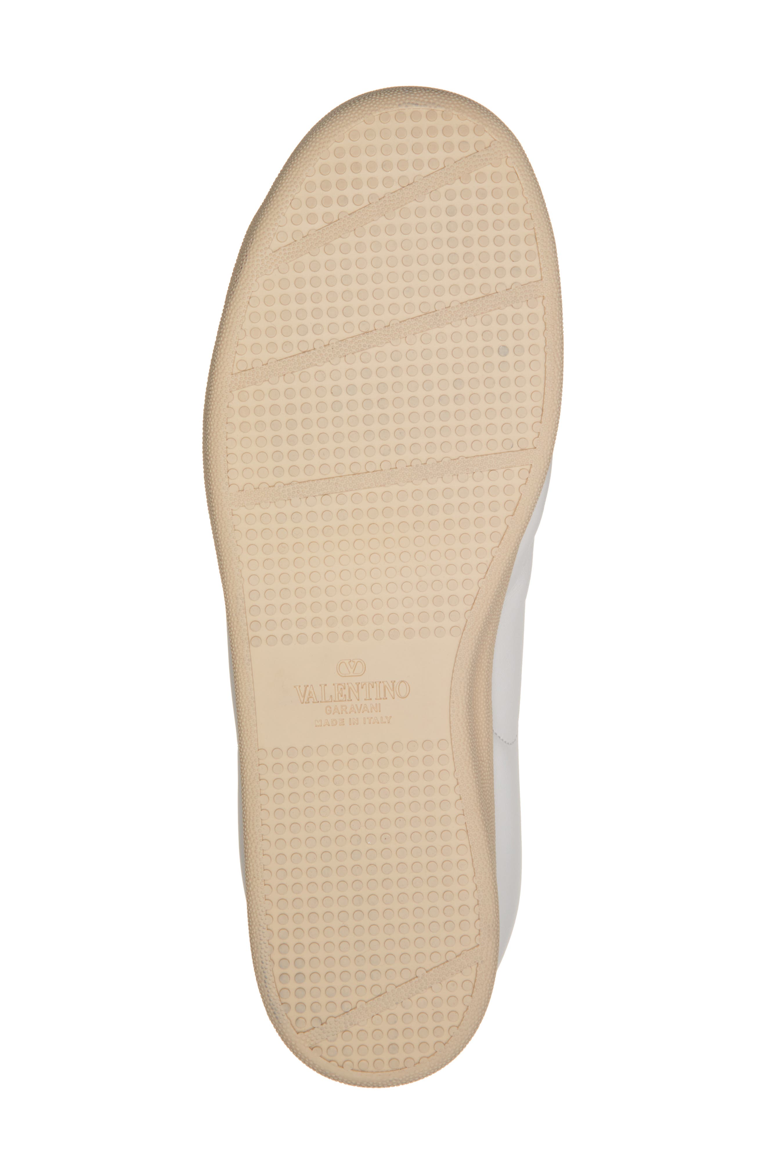 Valentino Garavani Calfskin Leather Sneaker, Alternate, color, Bianco/ Green Briar/ Bianco