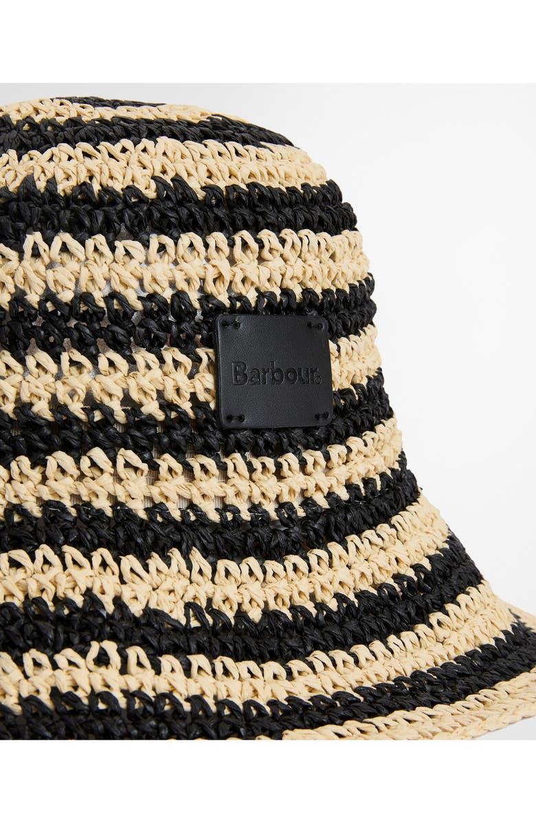 Barbour Annie Crochet Bucket Hat, Alternate, color, Black/ Ecru