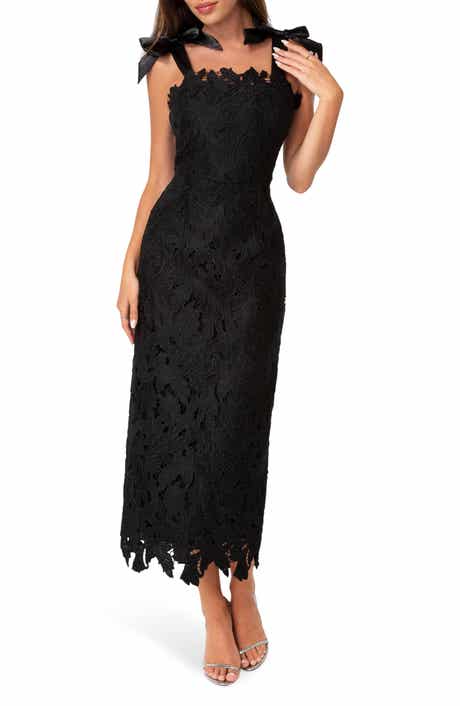 Bow Strap Lace Maxi Dress