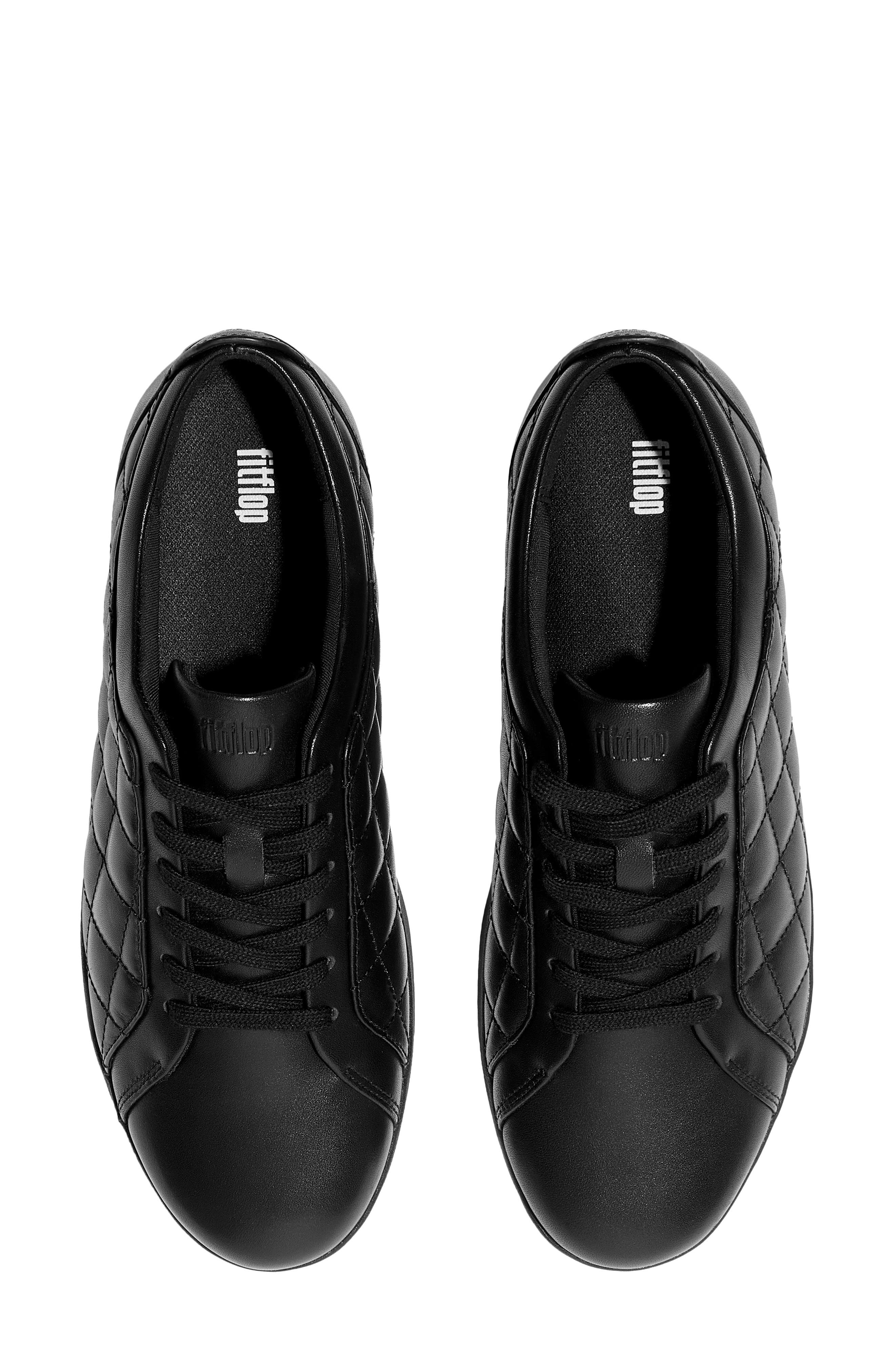 Rally Quilted Leather Sneaker, Alternate, color, ALL BLACK