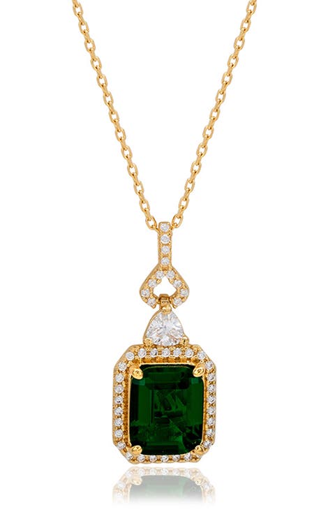 Colorful Cubic Zirconia Pendant Necklace