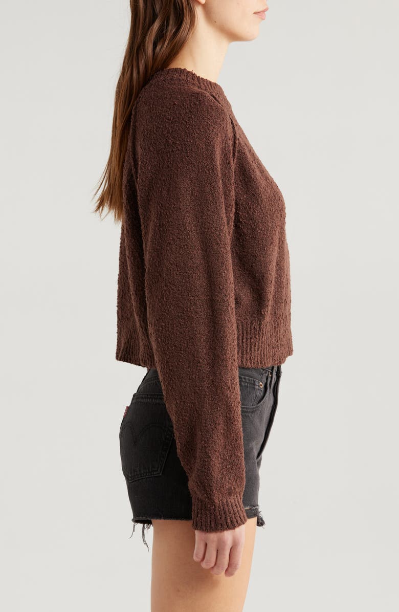 PacSun Snug Raglan Sleeve Crop Sweater, Alternate, color, French Roast