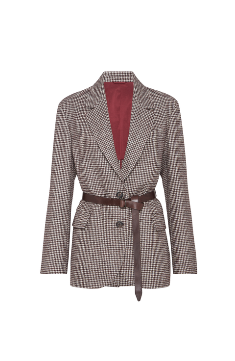 Houndstooth blazer with monili