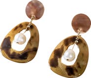 LIKHA Mother-of-Pearl Hollow Earrings with Inner Pearl