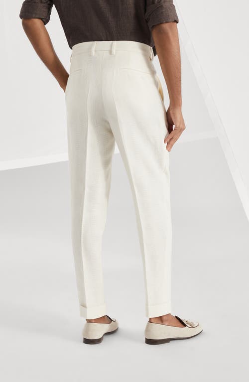 Brunello Cucinelli Diagonal Twill Trousers In Panama
