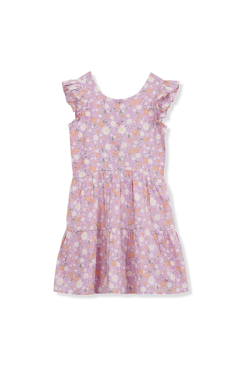 Lands' End Girls Smocked Flutter Sleeve Tank Dress, Main, color, Sunset Floral Print