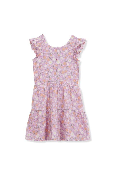 Girls Smocked Flutter Sleeve Tank Dress