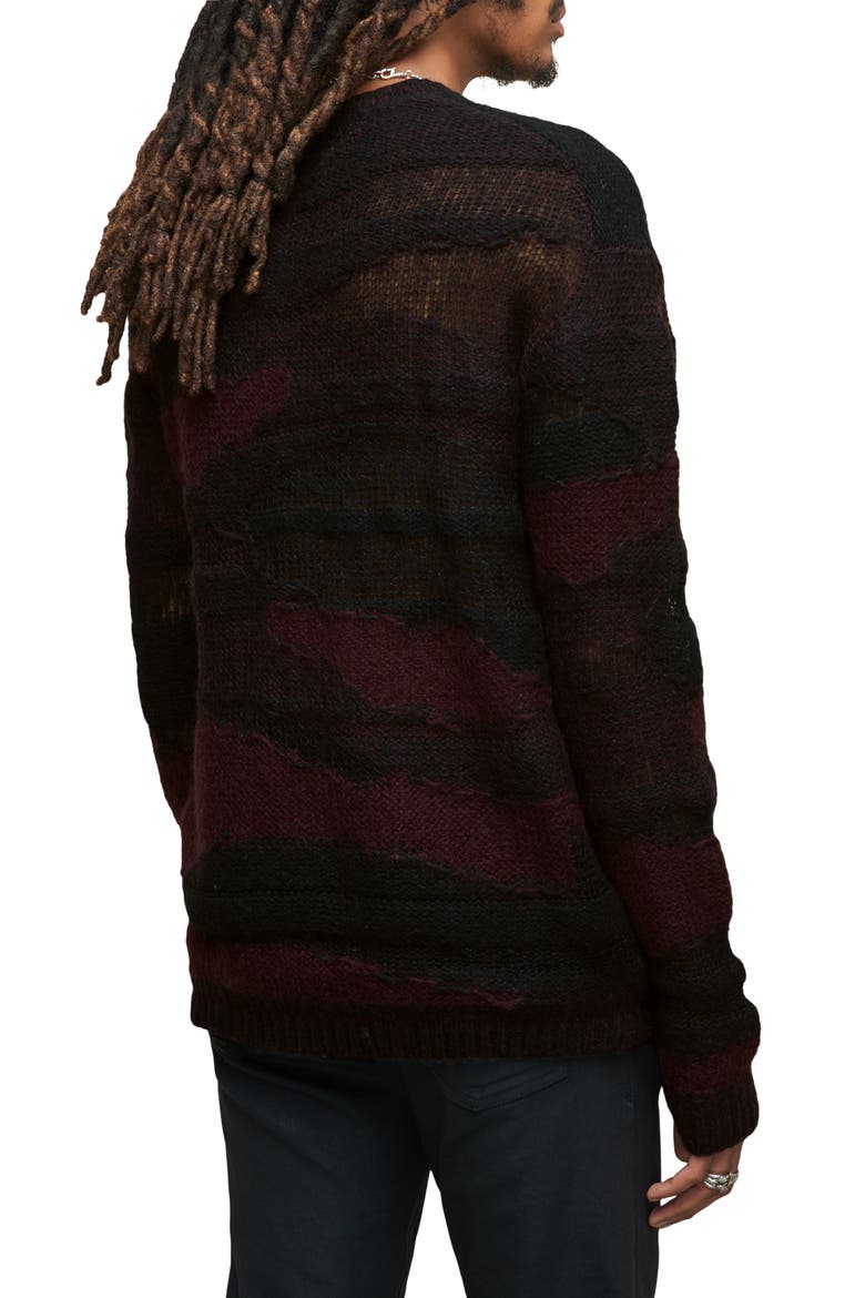 Stanly Burnout Stripe Sweater, Alternate, color, DARK PLUM