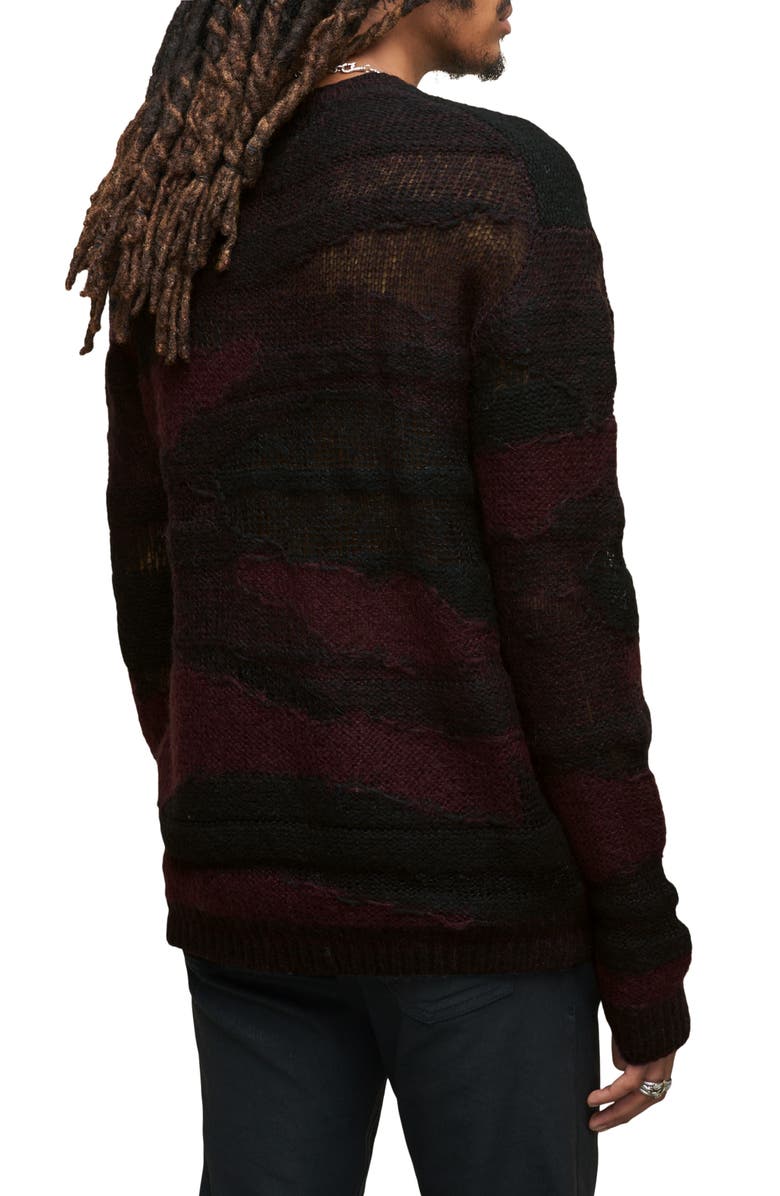 John Varvatos Stanly Burnout Stripe Sweater, Alternate, color,