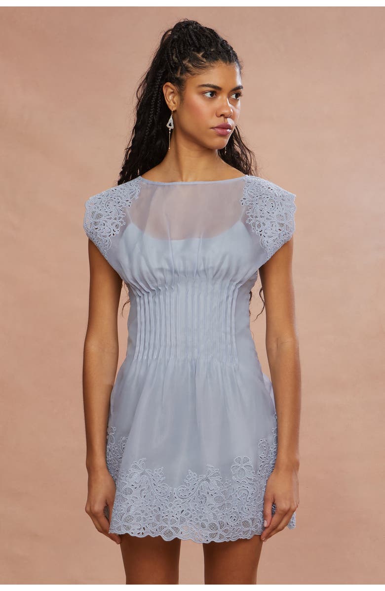 AMUR Georgina Mini Dress, Alternate, color, Rain Cloud